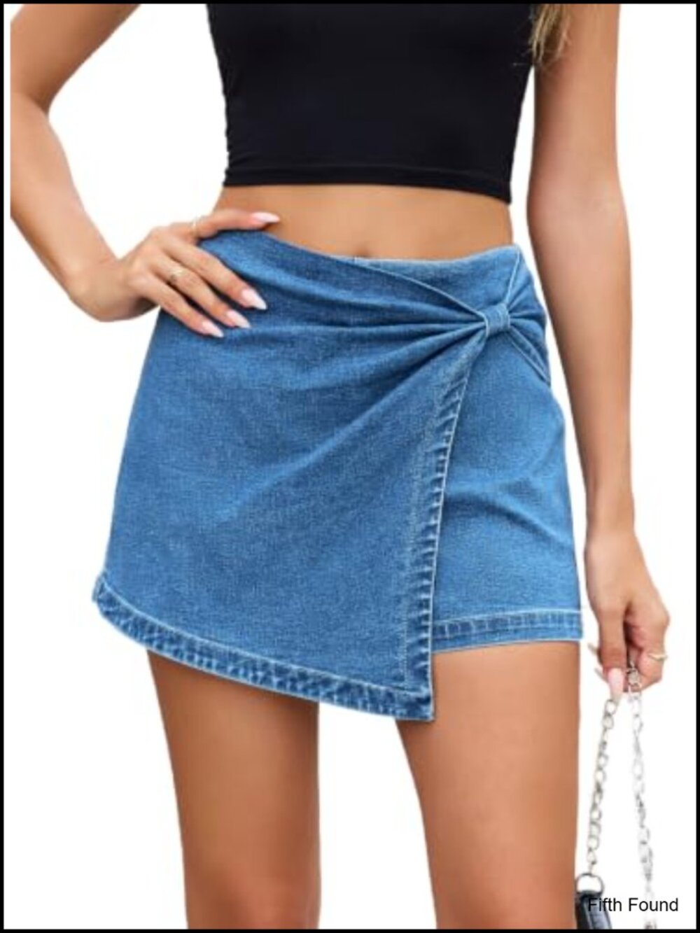 High Waisted Stretchy Denim Skorts Mini Skirt Jean Shorts